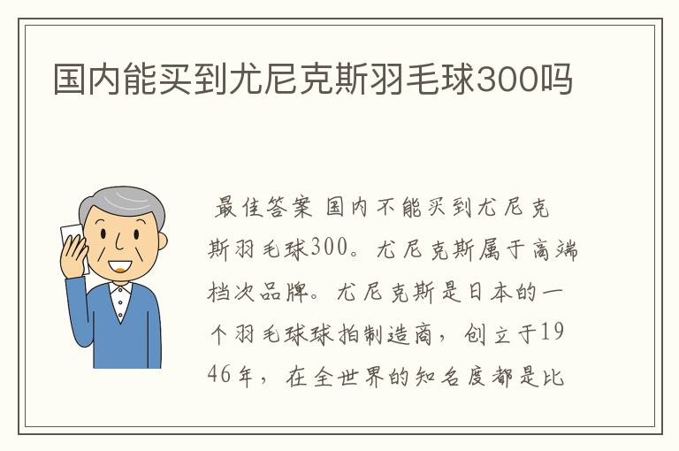 国内能买到尤尼克斯羽毛球300吗