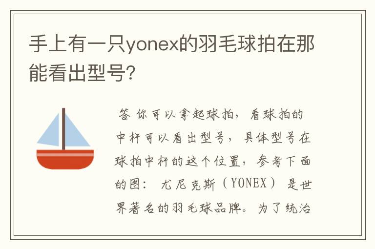 手上有一只yonex的羽毛球拍在那能看出型号？