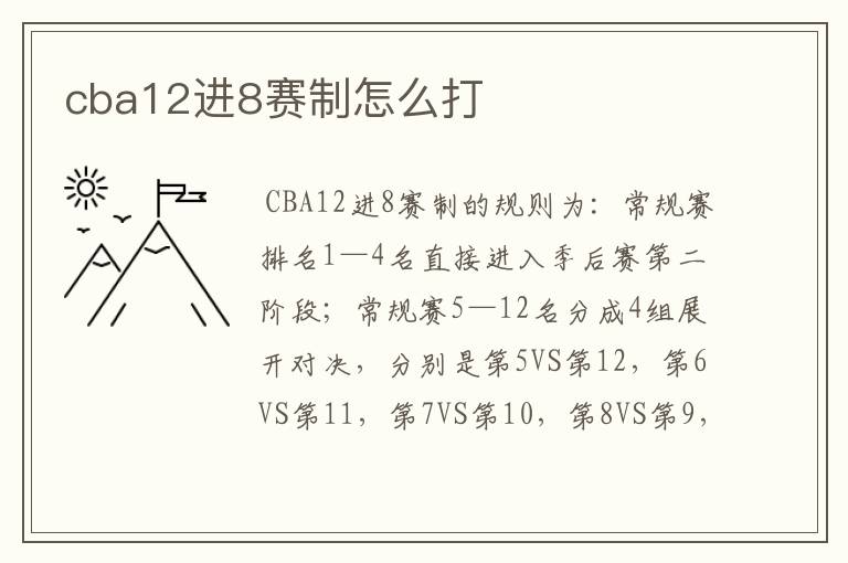 cba12进8赛制怎么打