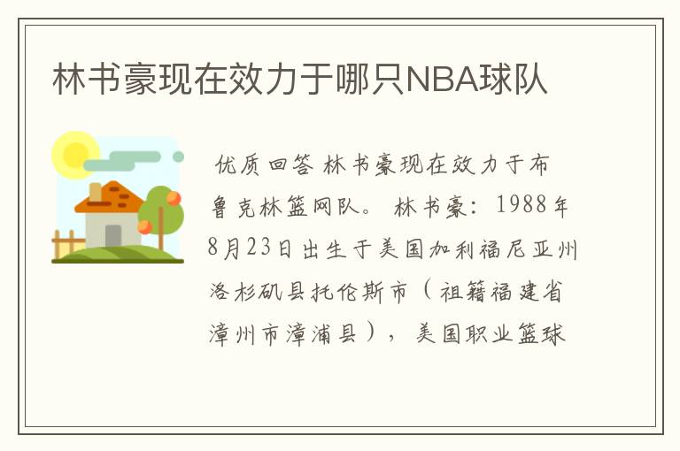 林书豪现在效力于哪只NBA球队