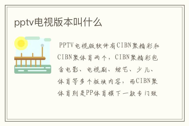 pptv电视版本叫什么