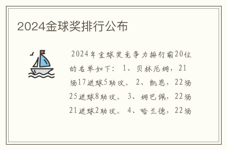 2024金球奖排行公布