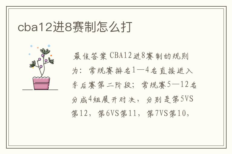 cba12进8赛制怎么打