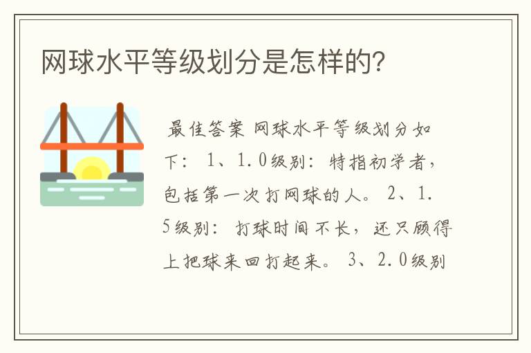 网球水平等级划分是怎样的？