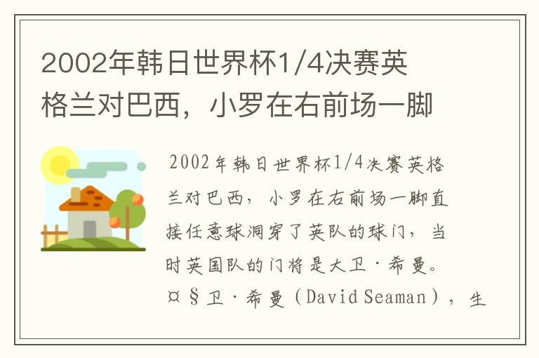 2002年韩日世界杯1/4决赛英格兰对巴西，小罗在右前场一脚直接任意球洞穿了英队的球门，问当时英队的门将是