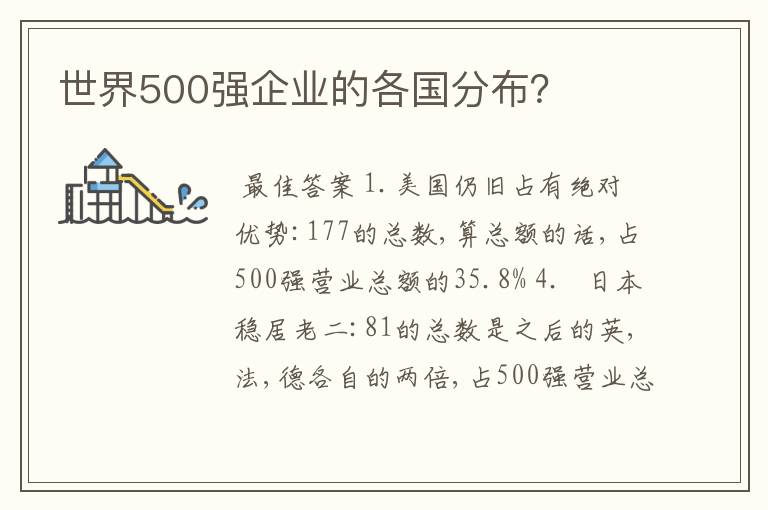 世界500强企业的各国分布？