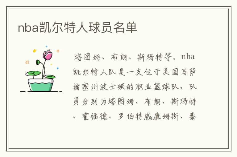 nba凯尔特人球员名单