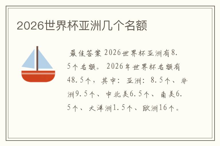 2026世界杯亚洲几个名额