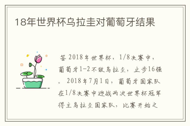 18年世界杯乌拉圭对葡萄牙结果