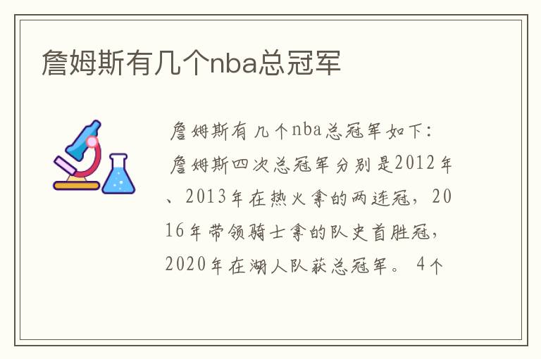 詹姆斯有几个nba总冠军