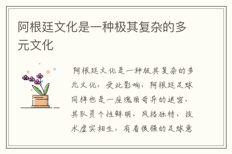 阿根廷文化是一种极其复杂的多元文化