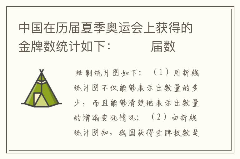 中国在历届夏季奥运会上获得的金牌数统计如下：        届数  24  25  26  27  28  29  30    枚数（枚）