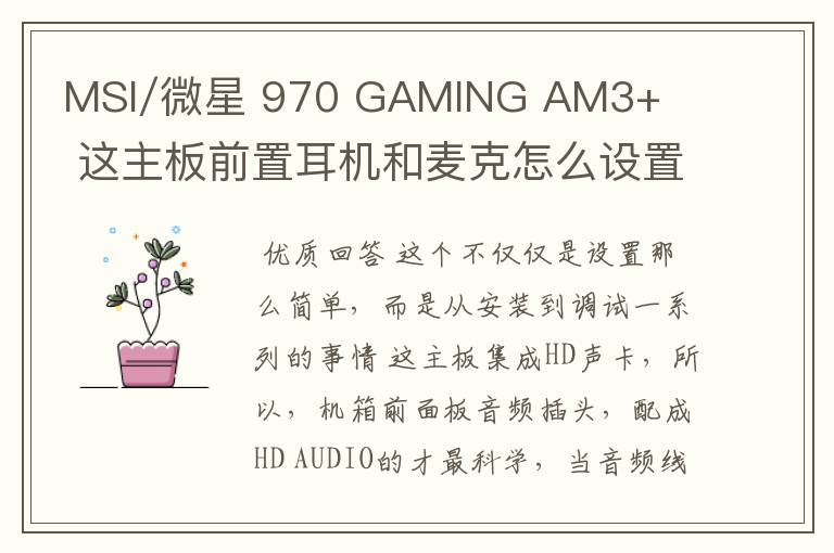 MSI/微星 970 GAMING AM3+ 这主板前置耳机和麦克怎么设置，开始前面板禁用了，解开