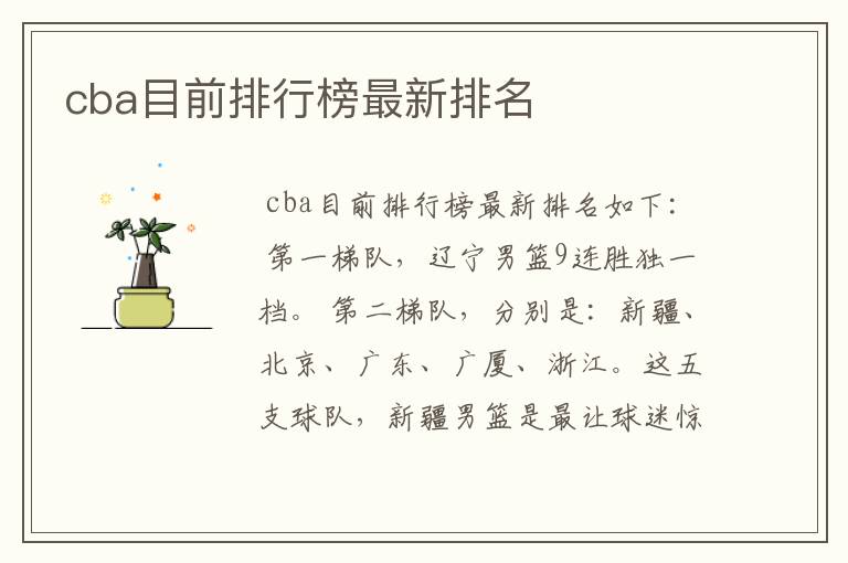 cba目前排行榜最新排名