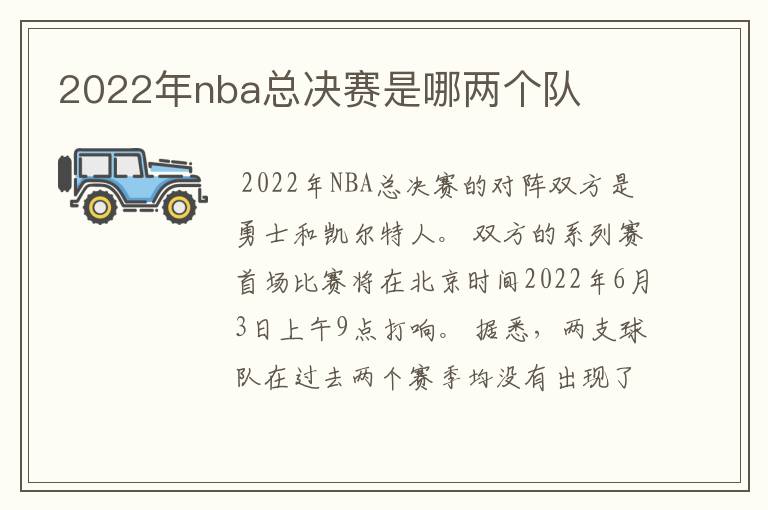 2022年nba总决赛是哪两个队