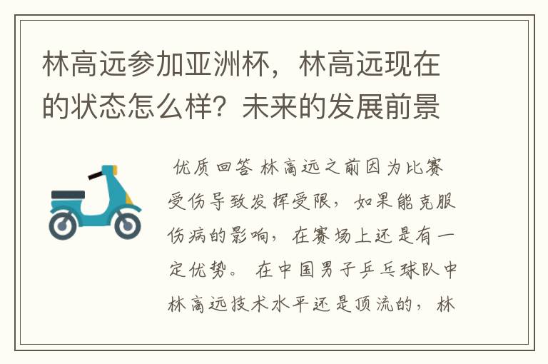 林高远参加亚洲杯，林高远现在的状态怎么样？未来的发展前景如何?