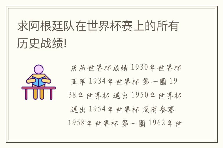 求阿根廷队在世界杯赛上的所有历史战绩!