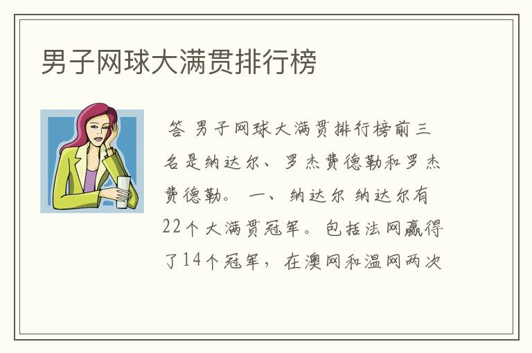 男子网球大满贯排行榜