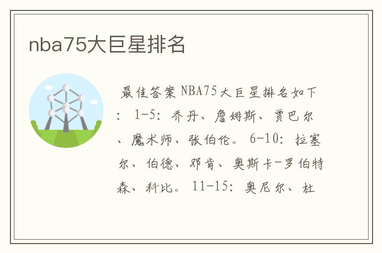 nba75大巨星排名