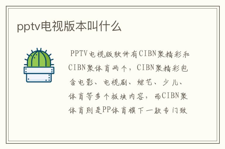 pptv电视版本叫什么