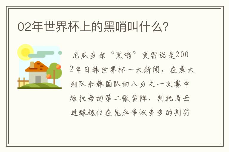 02年世界杯上的黑哨叫什么？