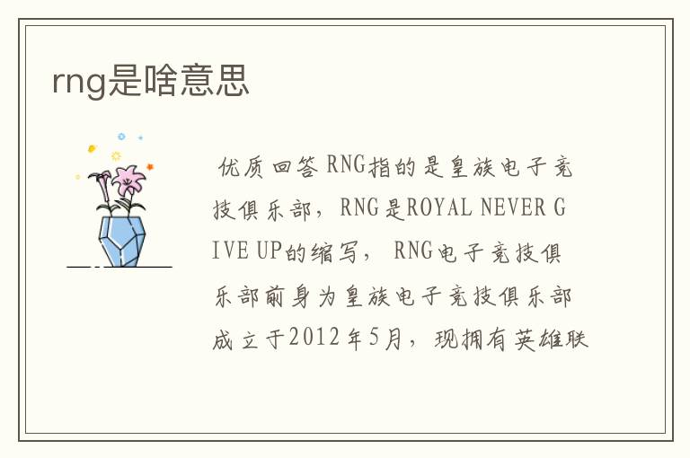 rng是啥意思