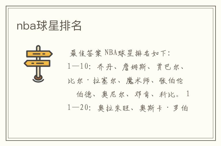 nba球星排名