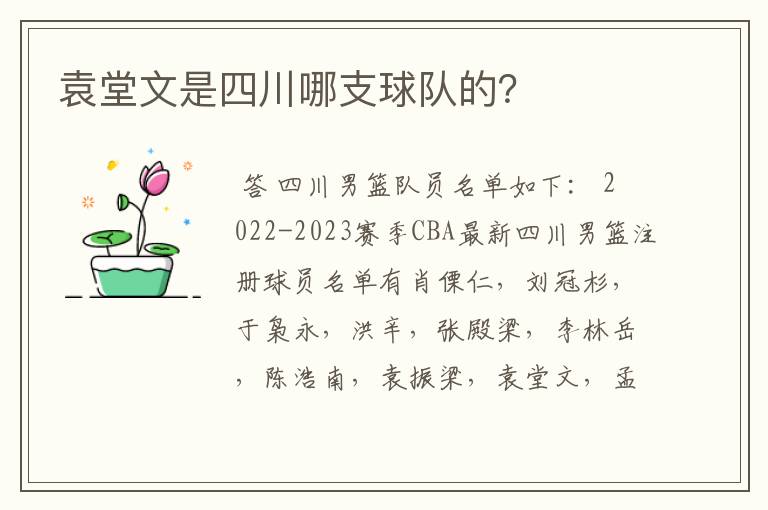 袁堂文是四川哪支球队的？