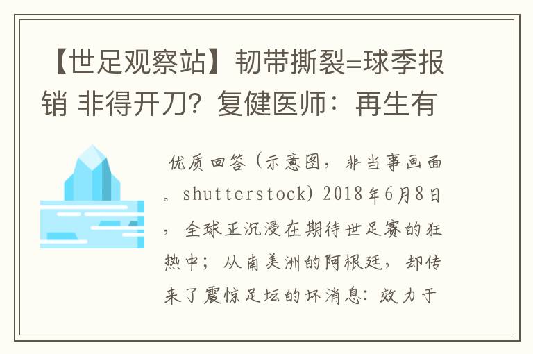 【世足观察站】韧带撕裂=球季报销 非得开刀？复健医师：再生有望