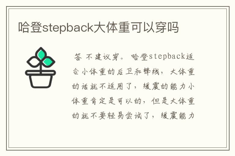 哈登stepback大体重可以穿吗