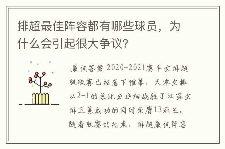 排超最佳阵容都有哪些球员，为什么会引起很大争议？