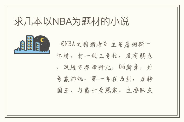 求几本以NBA为题材的小说