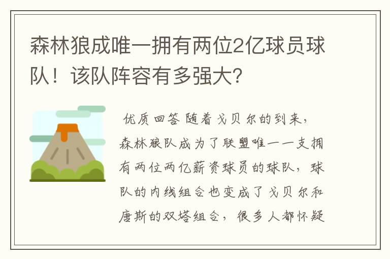 森林狼成唯一拥有两位2亿球员球队！该队阵容有多强大？