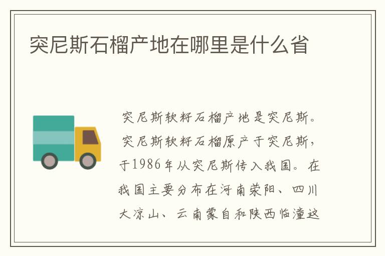 突尼斯石榴产地在哪里是什么省