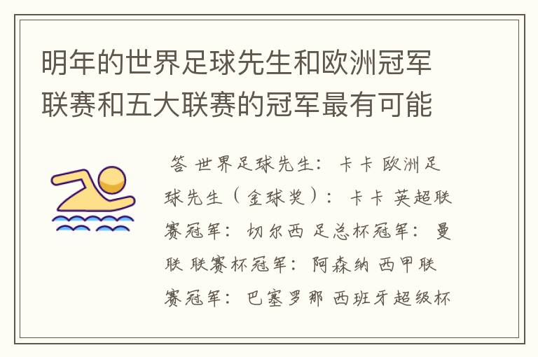 明年的世界足球先生和欧洲冠军联赛和五大联赛的冠军最有可能是谁？