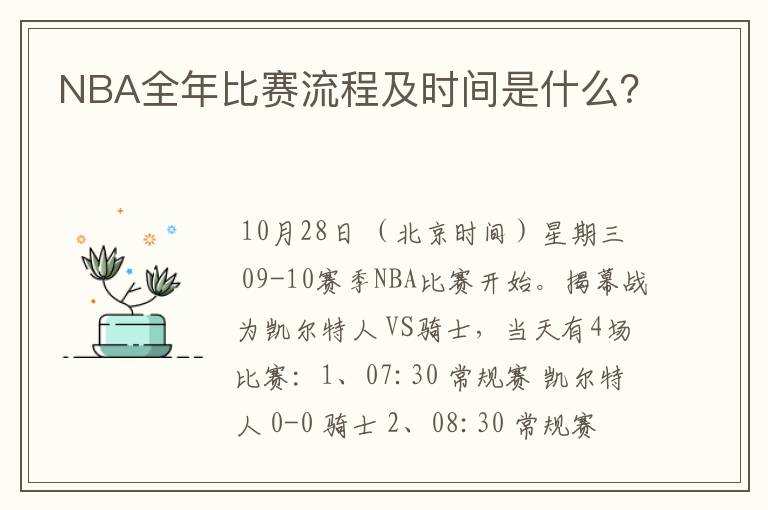 NBA全年比赛流程及时间是什么？