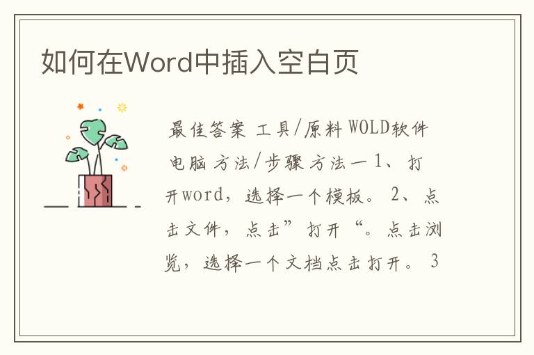 如何在Word中插入空白页