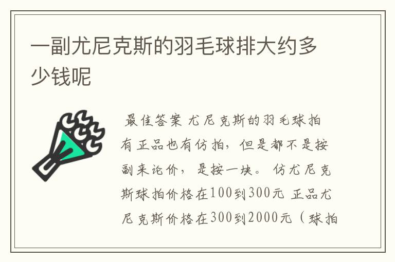 一副尤尼克斯的羽毛球排大约多少钱呢