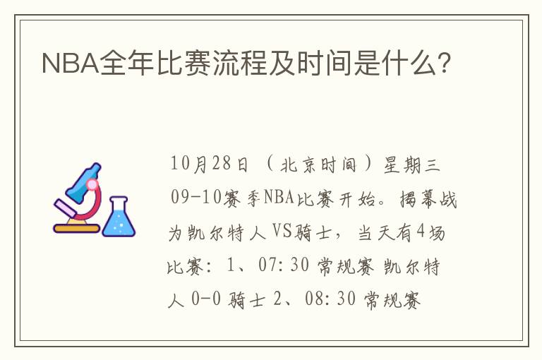 NBA全年比赛流程及时间是什么？