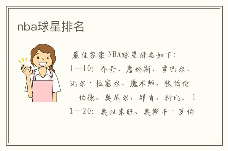 nba球星排名