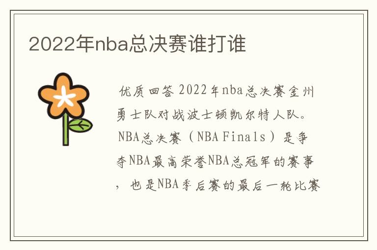 2022年nba总决赛谁打谁