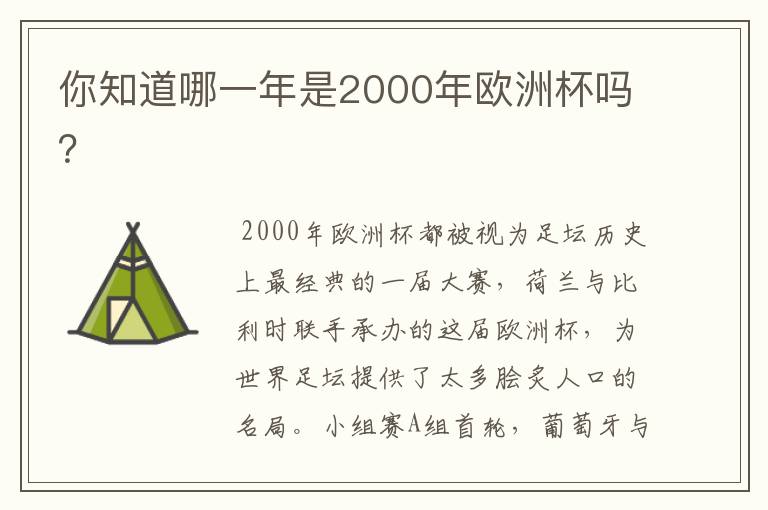 你知道哪一年是2000年欧洲杯吗？