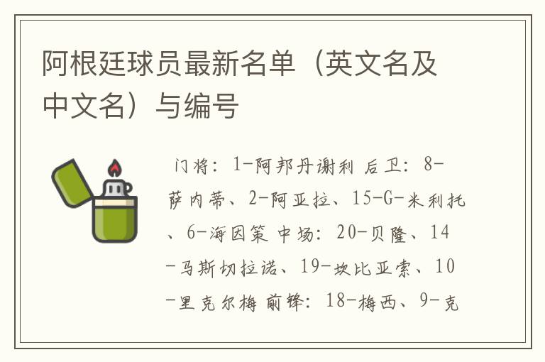 阿根廷球员最新名单（英文名及中文名）与编号