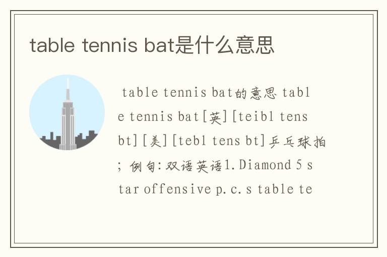 table tennis bat是什么意思