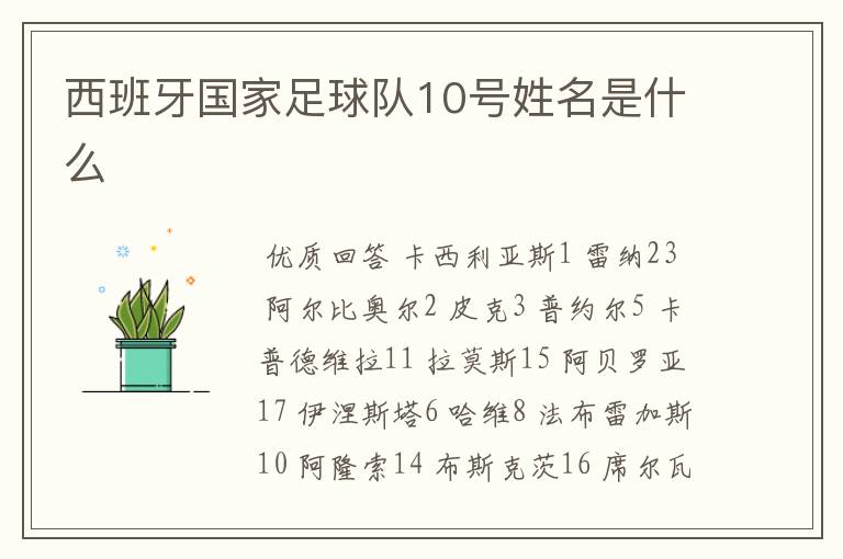 西班牙国家足球队10号姓名是什么