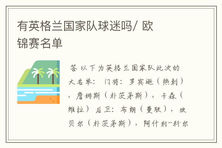 有英格兰国家队球迷吗/ 欧锦赛名单