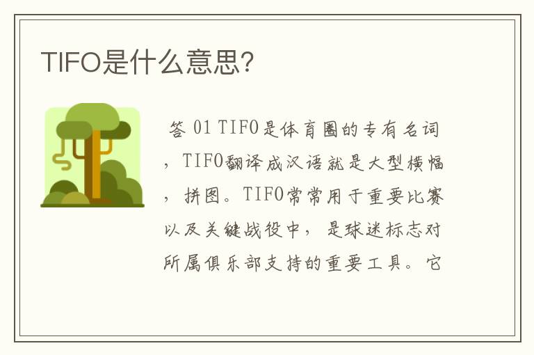 TIFO是什么意思？