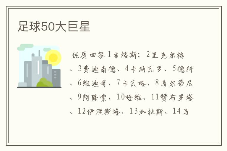 足球50大巨星