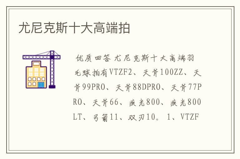 尤尼克斯十大高端拍