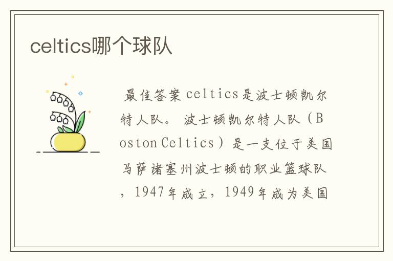 celtics哪个球队